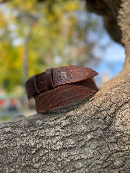 Ремінь чоловічий шкіряний коричневий Skipper до джинсів Ukraine Brown 130 см, 40 мм 654195284781 654195284781 фото