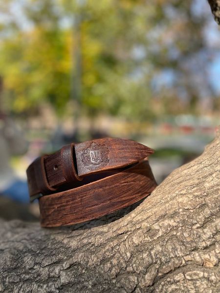 Ремінь чоловічий шкіряний коричневий Skipper до джинсів Ukraine Brown 130 см, 40 мм 654195284781 654195284781 фото